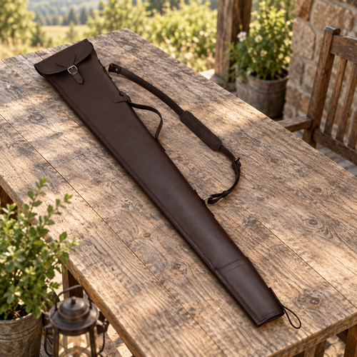 Leather shotgun slip case - shotgun,
